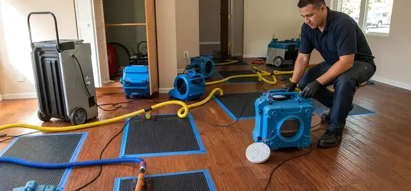Hardwood floor water damage in Kaukauna, WI by Boyle Water Damage Restoration